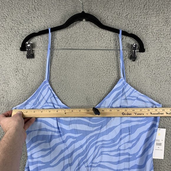 Spiritual Gangster Women’s XL Animal Print Crepe Maxi Slip Dress Light Blue NWT - Picture 3 of 13